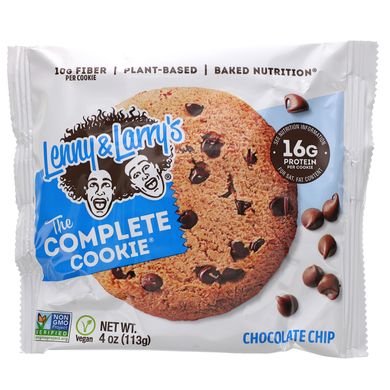Complete Cookie, з шоколадними чіпсами, Lenny, Larry's, 12 шт, одне печиво - 4 унції (113 гр)