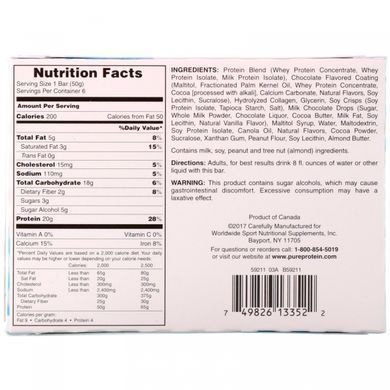 Chewy bar with chocolate chips, Pure Protein, 6 bars, 1.76 oz (50 g) each.