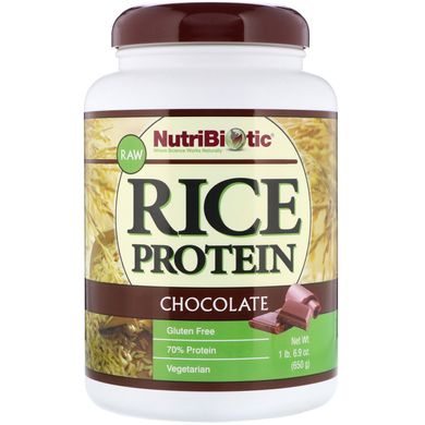 Рисовий білок з шоколадом, NutriBiotic, 1 фунт і 69 унцій (650 г)