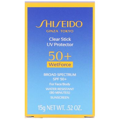 УФ-захист, WetForce, SPF 50+, Clear Stick, Shiseido, .52 унції (15 г)