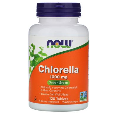 Хлорелла Now Foods (Chlorella) 1000 мг 120 таблеток
