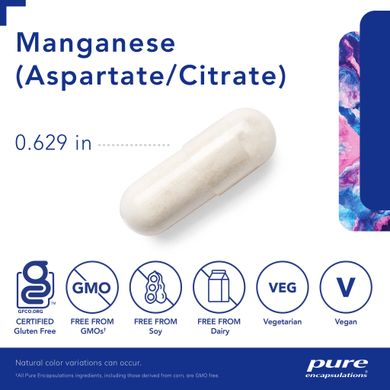 Марганець Аспартат Цитрат Pure Encapsulations (Manganese Aspartate/Citrate) 60 капсул