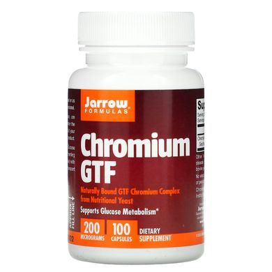 Хром Jarrow Formulas (Chromium GTF) 200 мкг 100 капсул