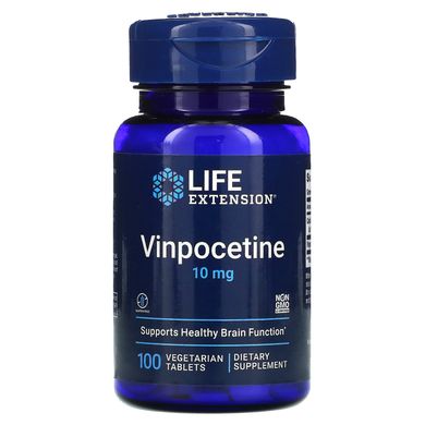 Вінпоцетин, Vinpocetine, Life Extension, 10 мг, 100 вегетаріанських таблеток