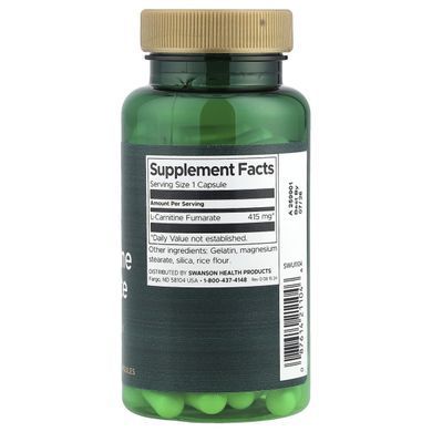 Swanson, L-Carnitine Fumarate, 415 mg, 60 Capsules купить в Киеве и Украине