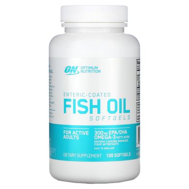 Риб'ячий жир з кишковорозчинним покриттям, Optimum Nutrition, 100 м'яких желатинових капсул