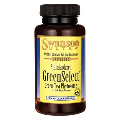 Зелений чай Футозім GreenSelect, GreenSelect Green Tea Phytosome, Swanson, 600 мг, 60 капсул