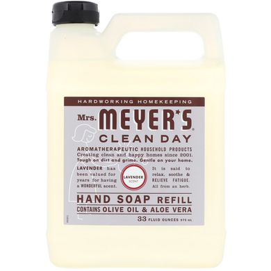 Запасний блок рідкого мила для рук, з запахом лаванди, Mrs Meyers Clean Day, 33 рідкі унції (975 мл)