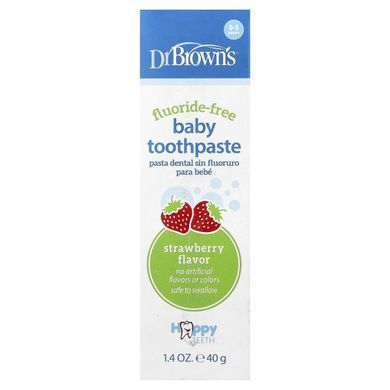 Dr. Brown's, Baby Toothpaste, Fluoride-Free, 0-3 Years, Strawberry, 1.4 oz (40 g)