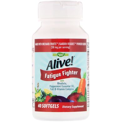 Вітаміни від втоми, Alive !, Fatigue Fighter, Nature's Way, 40 капсул