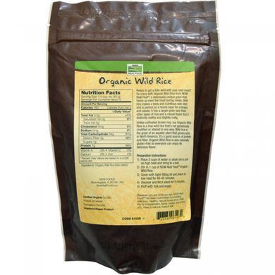 Органический дикий рис Now Foods (Organic Wild Rice) 227 г купить в Киеве и Украине