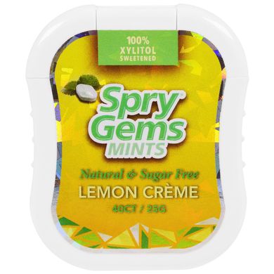 Spry Gems, м'ятні цукерки, лимонні вершки, Xlear, 40 штук, 25 г