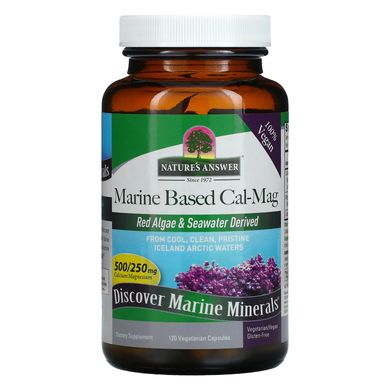 Кальцій і магній Nature's Answer (Plant Based Cal-Mag) 500/250 мг 120 капсул