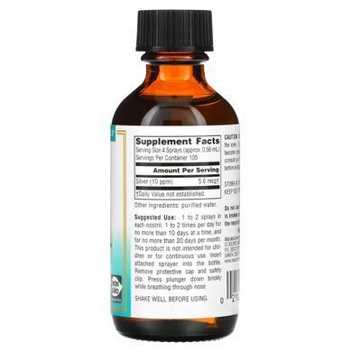 Spray for the nose with colloidal silver, 10 parts per thousand, 2 fl oz (59.14 ml)