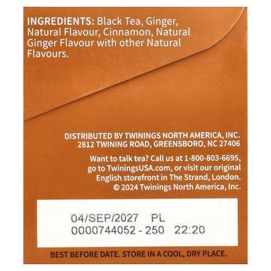 Twinings, ароматизированный черный чай, Gingerbread Joy&reg;, 20 чайных пакетиков, 40 г (1,41 унции) купить в Киеве и Украине