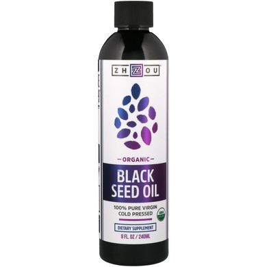 Органічне масло чорного кмину Zhou Nutrition (Black Seed Oil) 4600 мг 240 мл
