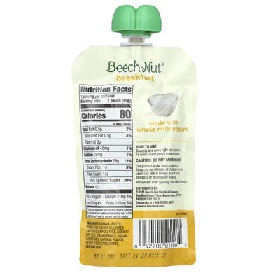 Beech-Nut, Breakfast, Stage 4, йогурт, банан та полуниця, 12 пакетиків по 3,5 унції (99 г) кожен