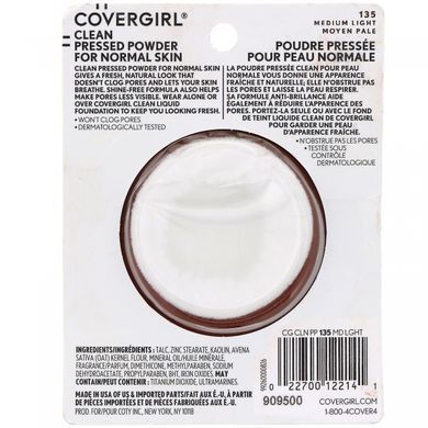 Компактная тональная основа, оттенок 135 средний светлый, Clean, Covergirl, 11 г купить в Киеве и Украине