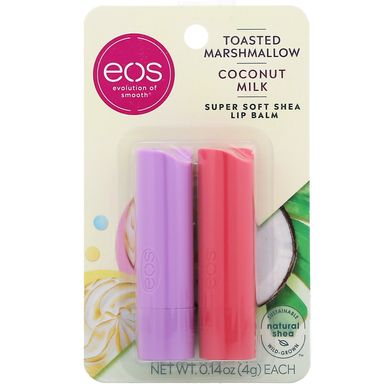 Бальзам для губ смак маршмеллоу і кокосового молока EOS (Lip Balm) 2 упаковки по 4 г