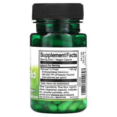 Глютен Рид с толеразой, Gluten Rid with Tolerase G, Swanson, 100 мг, 90 капсул купить в Киеве и Украине