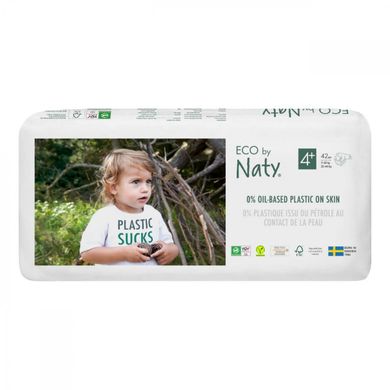 Органічні підгузники ECO BY NATY Diapers 4+ Maxi розмір 4 9-20 кг 42 шт