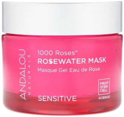 1000 троянд, маски з рожевої води, для чутливої ​​шкіри, Andalou Naturals, 50 г (1,7 унції)