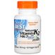 Натуральный витамин K2 плюс Д3 с MK-7, Natural Vitamin K2 MK-7 with MenaQ7 plus Vitamin D3, Doctor's Best, 180 мкг, 60 вегетарианских капсул фото
