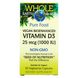 Natural Factors, Whole Earth & Sea, веганский биоусиленный витамин D3, 25 мкг (1000 МЕ), 90 вегетарианских капсул фото