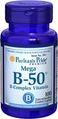 Витамин В-50 комплекс Puritan's Pride (Vitamin B-50 Complex) 100 капсул купить в Киеве и Украине