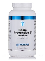 Базові превентивні мультивітаміни 5 без заліза Douglas Laboratories (Basic Preventive 5 Iron Free) 270 вегетаріанських капсул