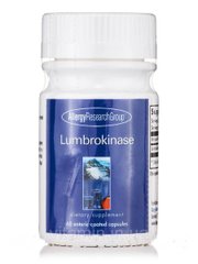 Ламброкіназа, Lumbrokinase, Allergy Research Group, 60 капсул