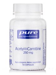 Ацетил-Л-карнитин Pure Encapsulations (Acetyl-L-Carnitine) 250 мг 60 капсул купить в Киеве и Украине