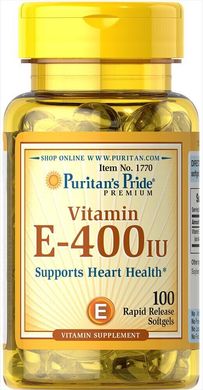 Вітамін E в вигляді д-альфа токаферолацетат Puritan's Pride (Vitamin E) 400 МО 100 капсул