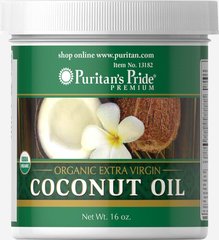 Органічна екстра вірджін кокосова олія, Organic Extra Virgin Coconut Oil, Puritan's Pride, 473 мл