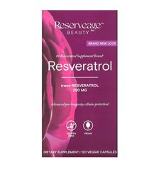 ReserveAge Nutrition, Ресвератрол, з активним транс-ресвератролом, 250 мг, 120 вегетаріанських капсул