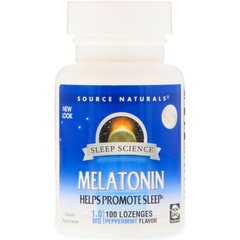 Мелатонін захист сну Source Naturals (Melatonin) зі смаком м'яти 1 мг 100 льодяників