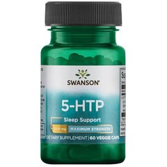 5-HTP максимальна сила, 5-HTP - Maximum Strength, Swanson, 200 мг, 60 капсул