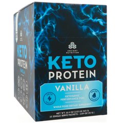 Keto Protein, кетогенное топливо, ваниль, Dr. Axe / Ancient Nutrition, 15 отдельных порционных пакетиков, 1,09 унц. (31 г) каждый купить в Киеве и Украине