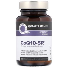 Коэнзим Q10 с замедленным высвобождением Quality of Life Labs (Co-enzyme Q10-SR) 100 мг 30 капсул купить в Киеве и Украине