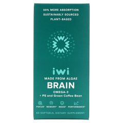 iWi, Brain, Омега-3 + PS та зелені кавові зерна, 60 м'яких таблеток