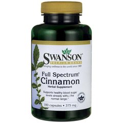Екстракт кориці, Full Spectrum Cinnamon, Swanson, 375 мг, 180 капсул