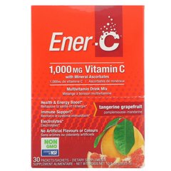 Вітамін C, шипучий розчинний порошок для напою зі смаком мандарина і грейпфрута, Ener-C, 30 пакетиків, 10,0 унцій (283,5 г)