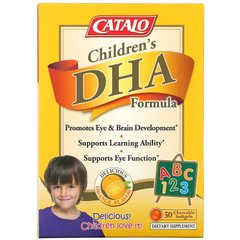 Catalo Naturals, Дитяча формула з ДГК, апельсиновий смак, 50 жувальних м'яких таблеток