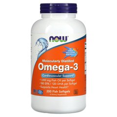 Омега-3 + ЕПК 180 і ДГК 120 Now Foods (Omega-3 180 EPA / 120 DHA) 200 гелевих капсул