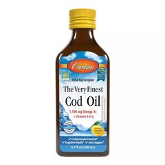 Жир Печінки Дикої Норвезької Тріски Смак Лимона Carlson (Cod Liver Oil) 200 мл