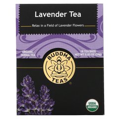 Buddha Teas, Органічний трав'яний чай, лаванда, 18 чайних пакетиків, 0,83 унції (24 г)
