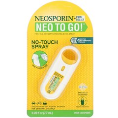 Знеболюючий засіб Neo To Go !, Антисептичний знеболюючий спрей для надання першої допомоги, Neosporin, 7,7 мл