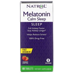 Мелатонін швидкого вивільнення Natrol (Melatonin) 6 мг 60 таблеток зі смаком полуниці