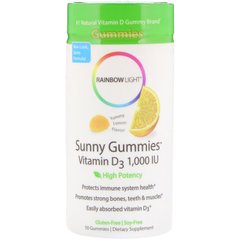 Вітамін D3 Rainbow Light (Gummies Vitamin D3) 1000 МО 50 жувальних цукерок зі смаком лимона