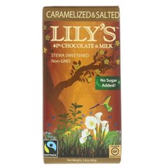 Батончик із40% -го шоколаду і молока, з карамеллю і сіллю, Lily's Sweets, 2,8 унц (80 г)